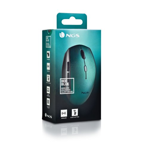 Ratón Inalámbrico Ergonomico Ngs Bee Blue Con Teclas Silenciosas