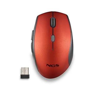 Ratón Inalámbrico Ergonomico Ngs Bee Red Con Teclas Silenciosas