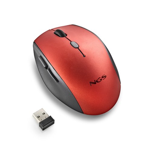 Ratón Inalámbrico Ergonomico Ngs Bee Red Con Teclas Silenciosas