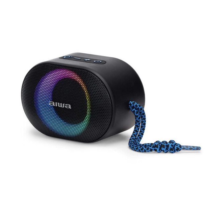Altavoz Bluetooth Portable Aiwa Bst-330 Blue Bt 5.0 Tws Micro Integrado 10w Rms Hyperbass Ipx6 Iluminacion Rgb Bateria 1500ma