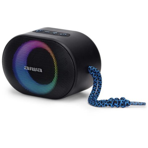 Altavoz Bluetooth Portable Aiwa Bst-330 Blue Bt 5.0 Tws Micro Integrado 10w Rms Hyperbass Ipx6 Iluminacion Rgb Bateria 1500ma