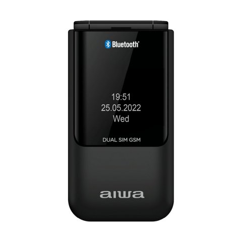 Movil Senior Fp-24bk Black Aiwa Diseño Flip Dualsim Botones Grandes Pantalla 2.4" Bluetooth Puerto Micro-usb