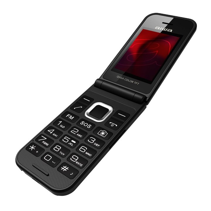 Movil Senior Fp-24bk Black Aiwa Diseño Flip Dualsim Botones Grandes Pantalla 2.4" Bluetooth Puerto Micro-usb