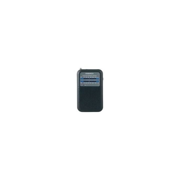 Radio Analogica Mini Con Altavoz Daewo Dw1008 Am/fm Entrada Jack 3.5mm Antena Telescopica Funciona Con Pilas Color Negro