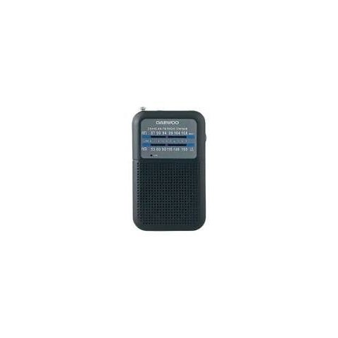Radio Analogica Mini Con Altavoz Daewo Dw1008 Am/fm Entrada Jack 3.5mm Antena Telescopica Funciona Con Pilas Color Negro