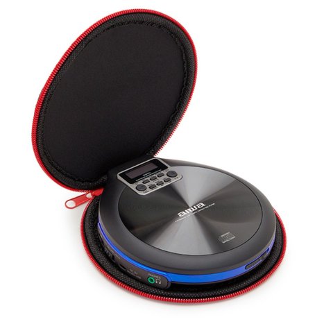 Cd Portatil Aiwa Pcd-810rd X-hyperbass System Lector Cd cdr mp3 Bateria Recargable Por Usb Color Negro azul