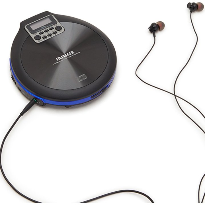 Cd Portatil Aiwa Pcd-810rd X-hyperbass System Lector Cd cdr mp3 Bateria Recargable Por Usb Color Negro azul