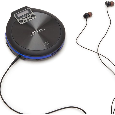 Cd Portatil Aiwa Pcd-810rd X-hyperbass System Lector Cd cdr mp3 Bateria Recargable Por Usb Color Negro azul