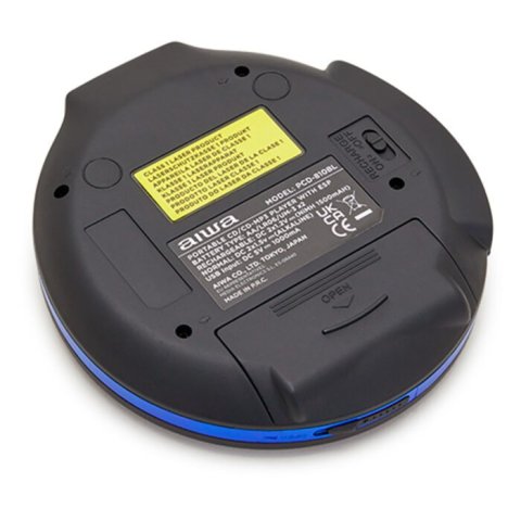 Cd Portatil Aiwa Pcd-810rd X-hyperbass System Lector Cd cdr mp3 Bateria Recargable Por Usb Color Negro azul
