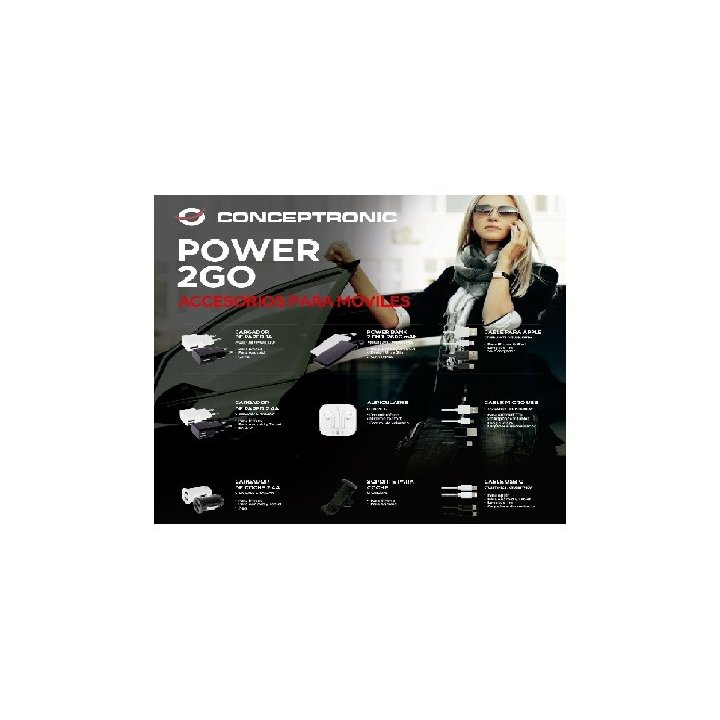 Expositor Power2go  Cargadores Cables...