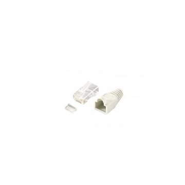 Kit 100 Conectores Rj45 Categoria 6 Con Capuchon Y Guia
