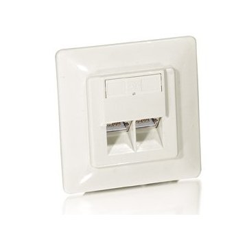 Kit 5uds Roseta Empotrable Cat.6 2 Puertos Rj45 Apantallados 45º Equip Color Blanco 125762