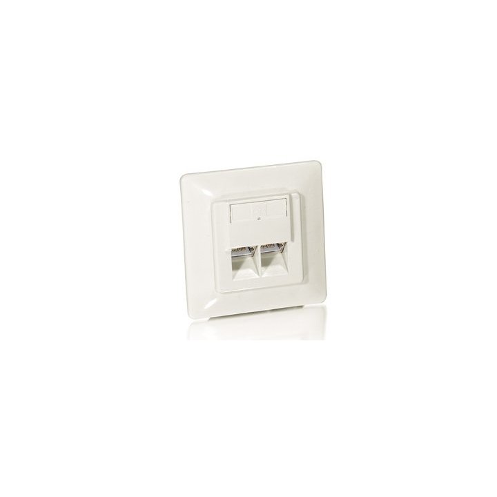 Kit 5uds Roseta Empotrable Cat.6 2 Puertos Rj45 Apantallados 45º Equip Color Blanco 125762