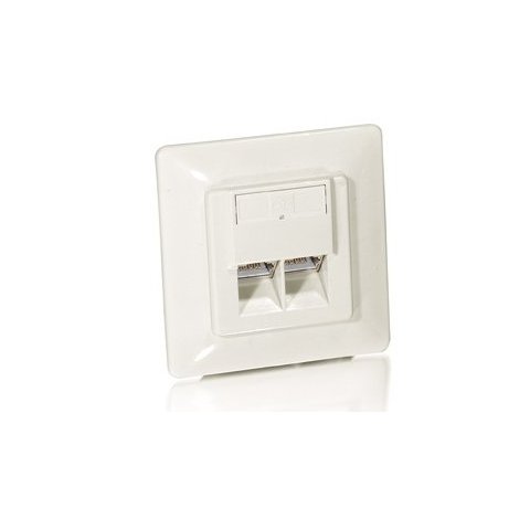 Kit 5uds Roseta Empotrable Cat.6 2 Puertos Rj45 Apantallados 45º Equip Color Blanco 125762