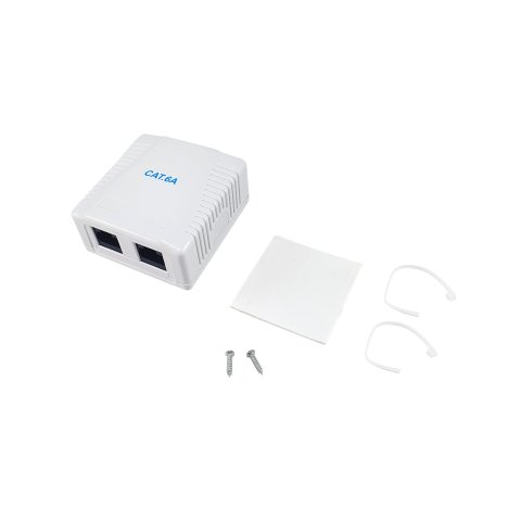 Roseta De Superficie Equip 235216 Categoria 6a 2 Hembra Rj45 Color Blanco