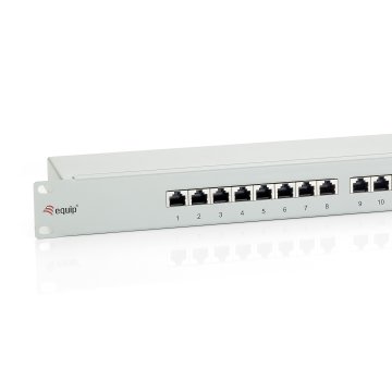 Patch Panel 16 Puertos Categoria 6 Apantallado Color Gris Claro 2