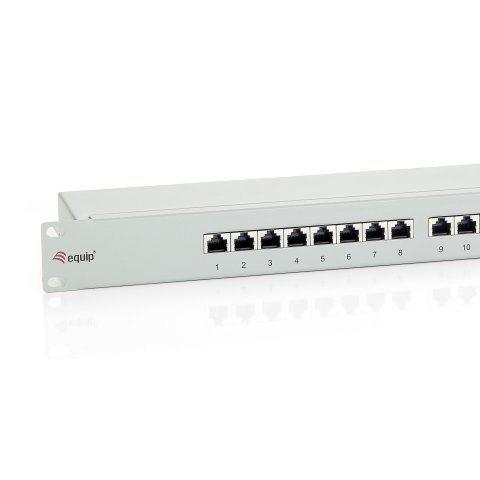 Patch Panel 24 Puertos Categoria 6 Apantallado Color Gris Claro