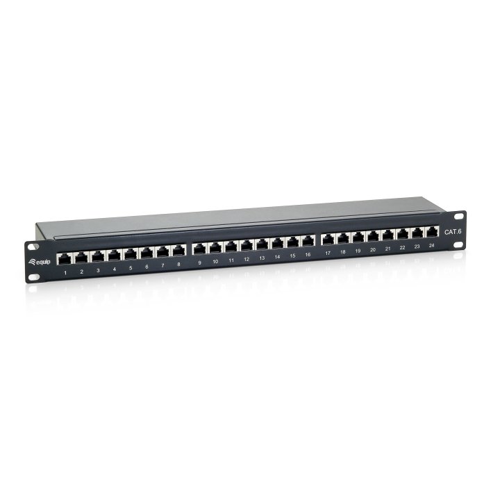 Patch Panel 24 Puertos Categoria 6 Apantallado Premium Color Negro