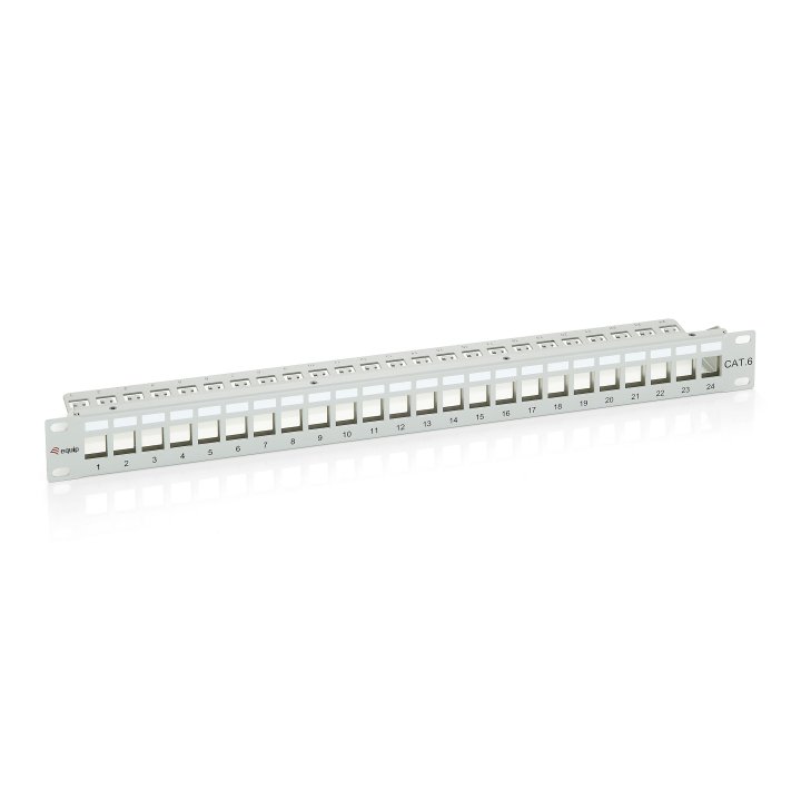 Patch Panel 24 Puertos Cat.6 Apantallado Vacio Color Gris