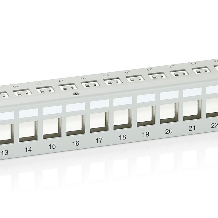Patch Panel 24 Puertos Cat.6 Apantallado Vacio Color Gris