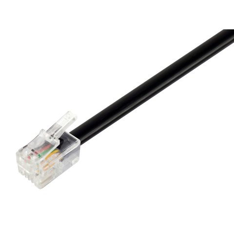Cable Telefonico Plano Equip Rj11 4p4c Awg28 3m Color Negro