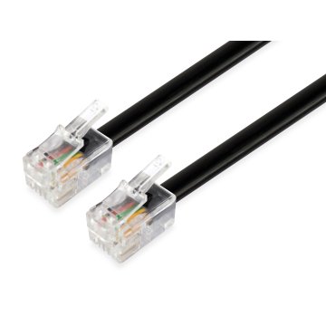 Cable Telefonico Plano Equip Rj11 4p4c Awg28 5m Color Negro