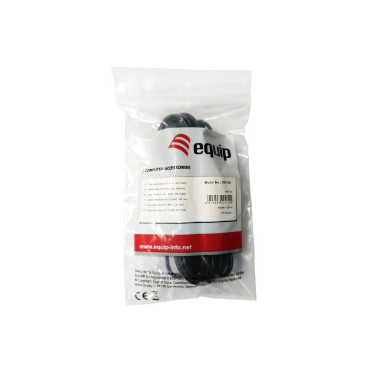 Cable Telefonico Plano Equip Rj11 4p4c Awg28 5m Color Negro