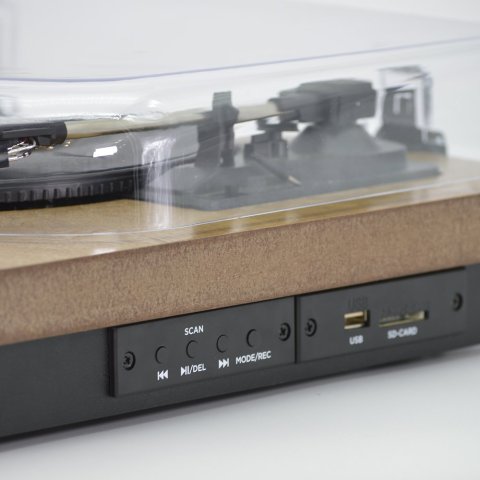 Tocadiscos Bluetooth Aiwa Gbtur-120v3 Madera Bt5.0+ Edr Plato 27.5cm Tres Velocidades 33, 45, 78 Rpmlector Grabador Usb sd Ra