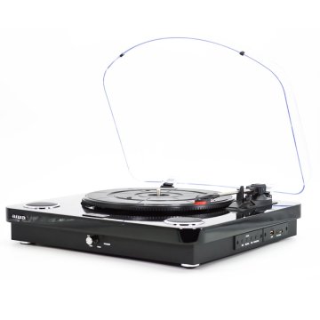 Tocadiscos Bluetooth Aiwa Gbtur-120v3 Black Bt5.0 + Edr Plato 27.5cm Tres Velocidades 33, 45, 78 Rpmlector Grabador Usb sd Ra