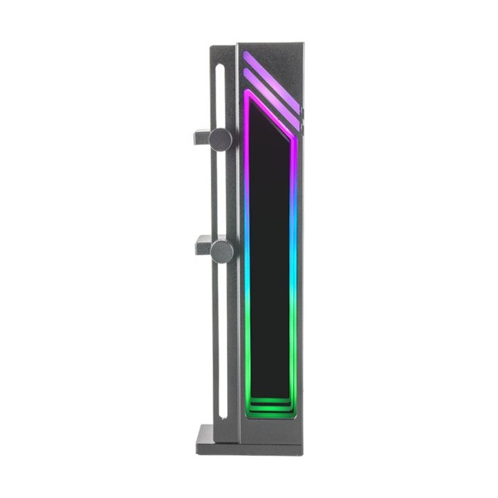 Soporte Para Vga Universal Mars Gaming Mcagcb De Aluminio Color Negro Base Magnetica Antideslizante Iluminacion Argb