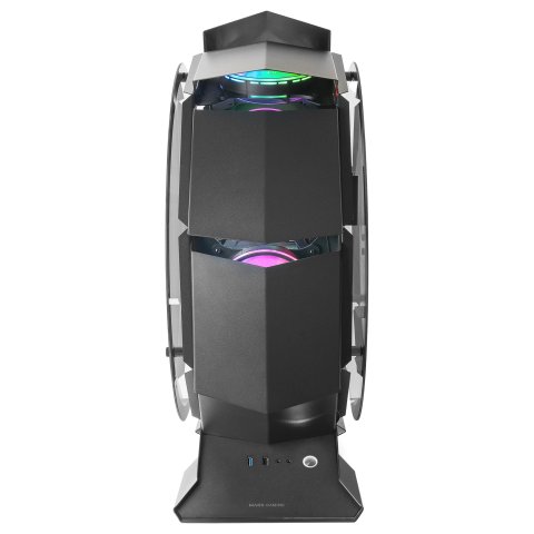 Caja Microatx Gaming Mars Gaming Mcorb Black "caja Deteriorada""cash30" Diseño Esferico Extremo Premium Doble Ventana De Cris