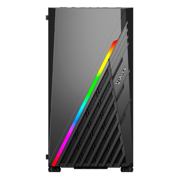 Caja Micro Atx Unyka Mini Glayze Led Frontal Argb Cristal Lateral Templado Usb's 3,0 Vent Trasero Argb 120mm  1-3,5" 1-2,5"