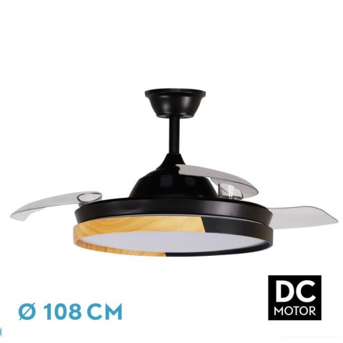 Ventilador Emperador 72w Negro/haya 3 Aspas...