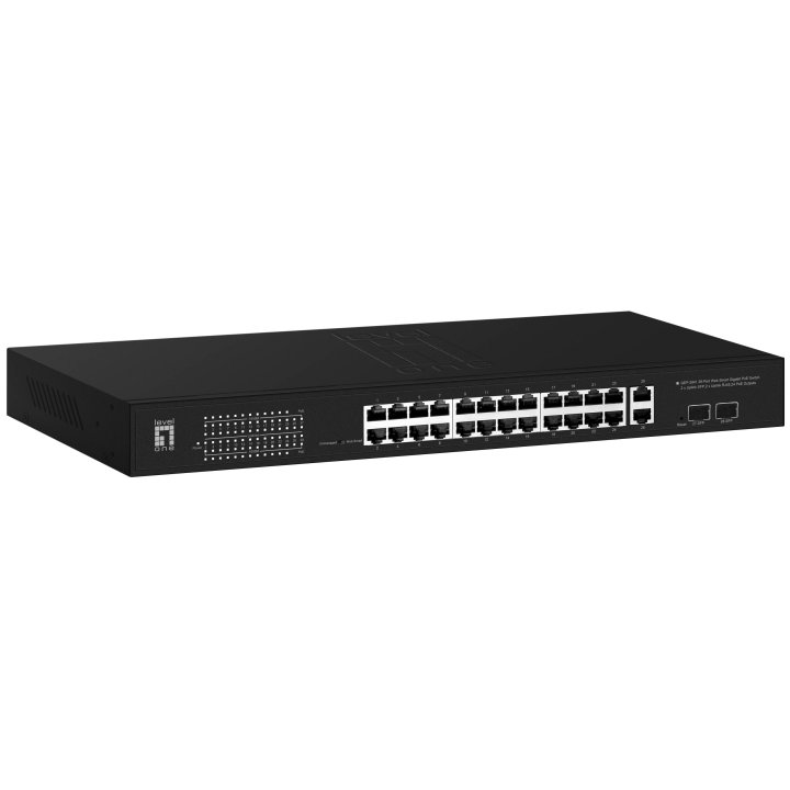 Switch Level One Gep-2841 Poe Websmart 24p 10 100 1000 Poe 375w + 2 Uplink Sfp + 2 Uplink Rj45