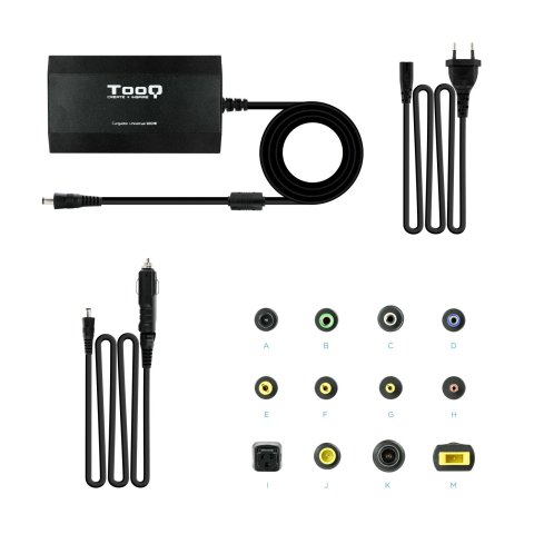 Cargador Universal De Portatil Tooq Tqlc-100bs01m 100w 12 Conectores Puerto Usb
