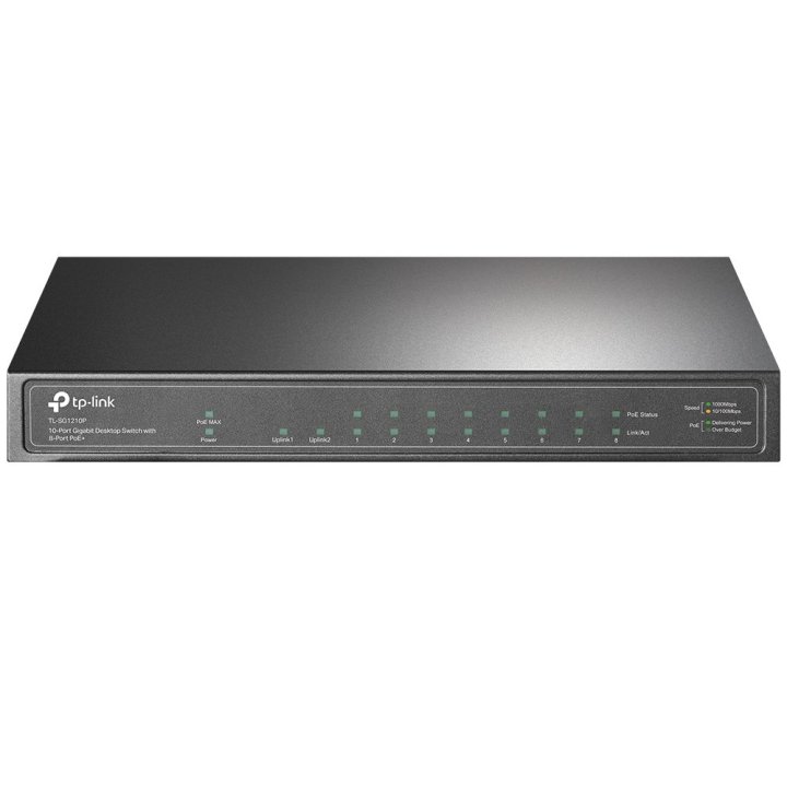 Switch Tp-link Tl-sg1210p 9p Giga 1p Sfp Gigabit 8 Puertos Poe poe+ Alimentacion Poe 63w