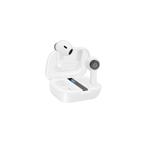 Auricular Intrauditivo Bluetooth Tooq Tqbwh-0031w Bender Bt5,1 Caja De Carga Blanco