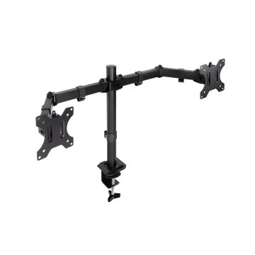 Soporte De Mesa Tooq Db1802tn-b Para 2 Pantallas 17"-32" Gira Incli 2 Brazos Articulados Negro