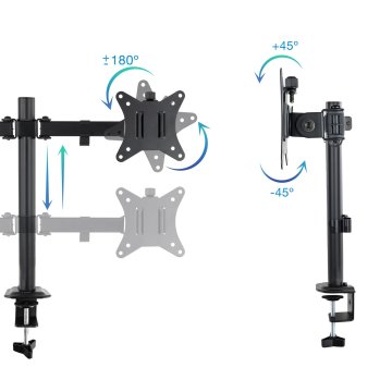 Soporte De Mesa Tooq Db1802tn-b Para 2 Pantallas 17"-32" Gira Incli 2 Brazos Articulados Negro 2