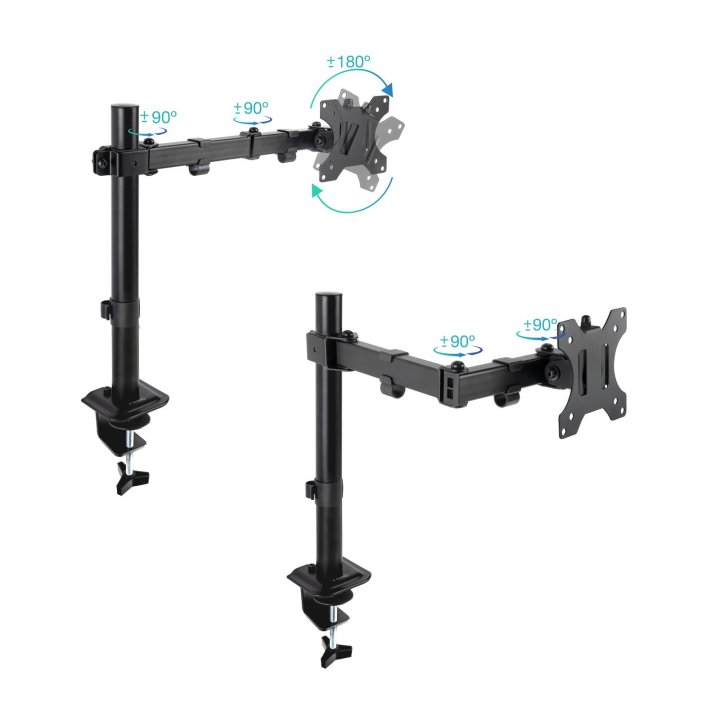 Soporte De Mesa Tooq Db1801tn-b Para 1 Pantalla 17"-32" Gira Incli 1 Brazo Articulado Negro