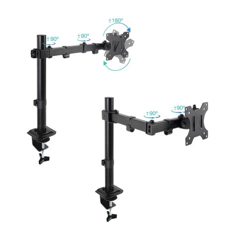 Soporte De Mesa Tooq Db1801tn-b Para 1 Pantalla 17"-32" Gira Incli 1 Brazo Articulado Negro
