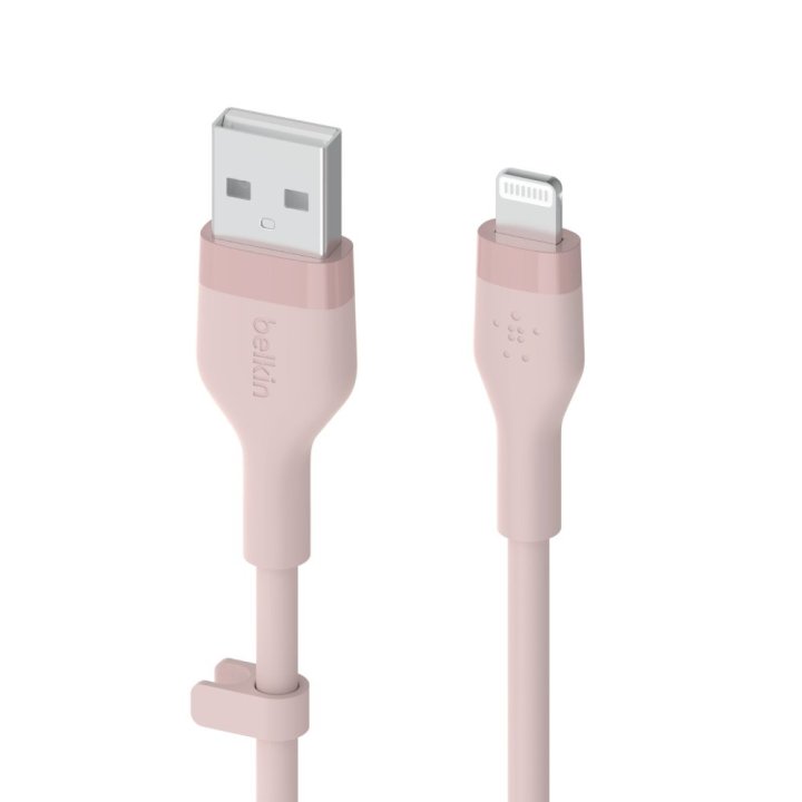 Cable Belkin Caa008bt2mpk Usb-a A Lightning Silicona Clip 1m Rosa