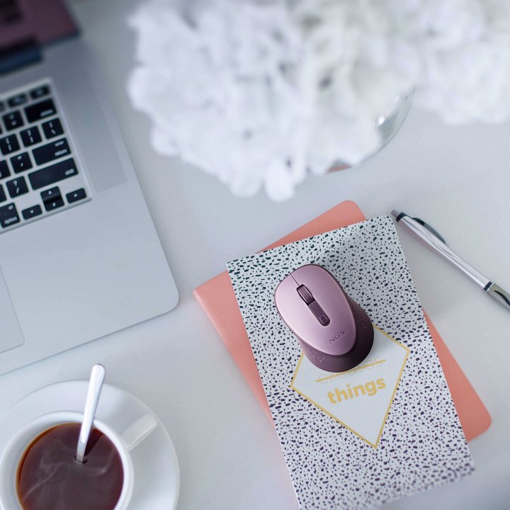 Mouse Ngs Wireless Dew Lilac Con Nano Receptor-800 1600 Dpi 2,4 Ghz Lila