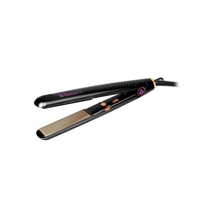 Plancha De Pelo Beautac Bt5100 Black Placa Ceramica/turmalina Tecnologia De Iones Alisa Y Ondula 110º-230º Color Black