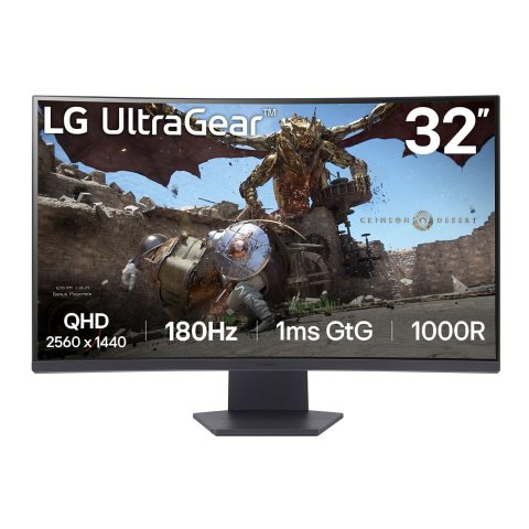 Monitor 32" Gaming Curvo Hdmi Displayport Lg 32gs60qc-b-qhd 2560x1440 180 Hz 1000r 