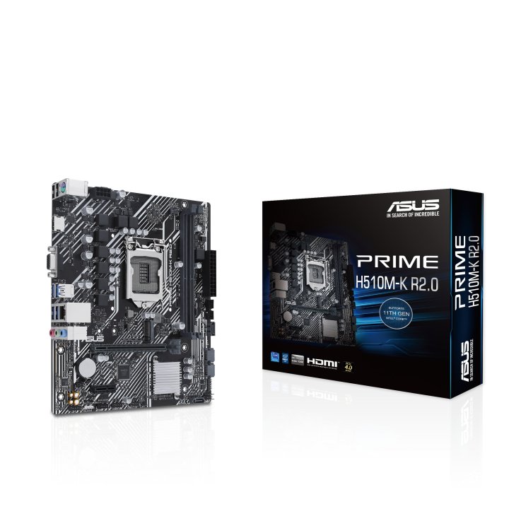 Pb Asus Prime H510m-k R2.0 M-atx Skt1200 Intel Gen 10º 11º 2xddr4 2666mhz M.2 Usb3.2 Glan