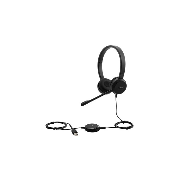 Headset Usb   Jack 3.5  Lenovo Voip Estereo Pro, Mucrofono Con Cancelacion De Ruido Activa