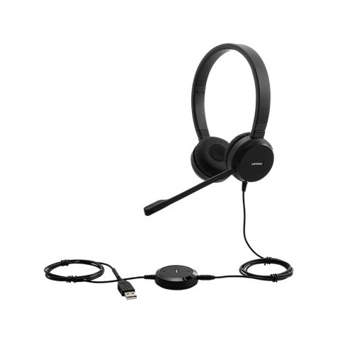 Headset Usb   Jack 3.5  Lenovo Voip Estereo Pro, Mucrofono Con Cancelacion De Ruido Activa