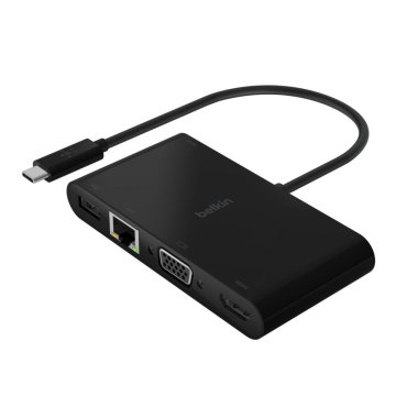 Docking Usb-c Belkin Avc004btbk A 1x Hdmi 4k 1xvga 1xusb-a 3.0 1x1gb Rj45 1xusb-c Pd 100w Color Negro