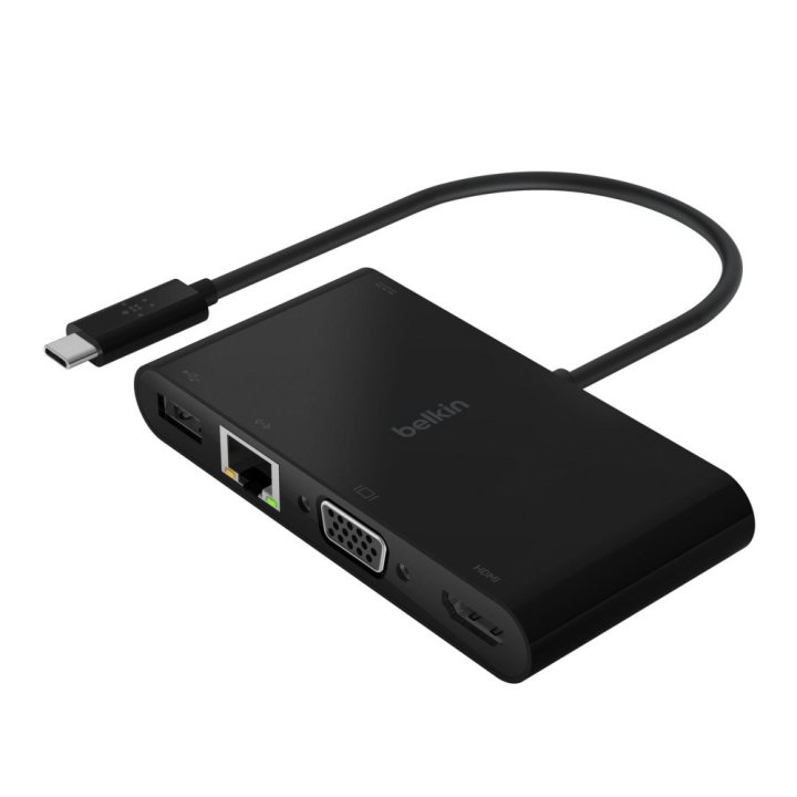 Docking Usb-c Belkin Avc004btbk A 1x Hdmi 4k 1xvga 1xusb-a 3.0 1x1gb Rj45 1xusb-c Pd 100w Color Negro